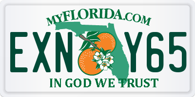 FL license plate EXNY65