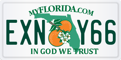 FL license plate EXNY66