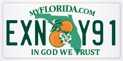 FL license plate EXNY91