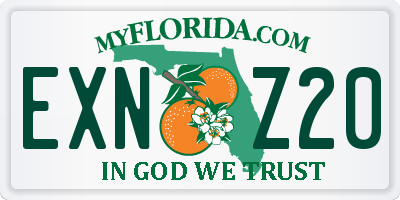 FL license plate EXNZ20