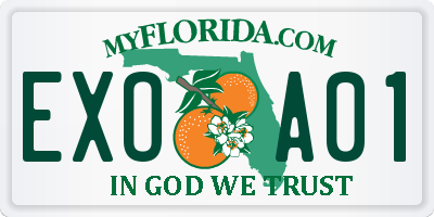 FL license plate EXOA01