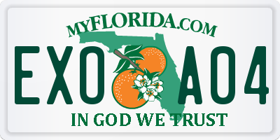 FL license plate EXOA04