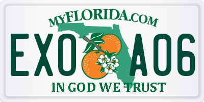 FL license plate EXOA06