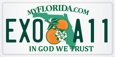 FL license plate EXOA11