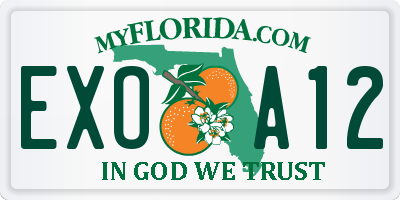 FL license plate EXOA12
