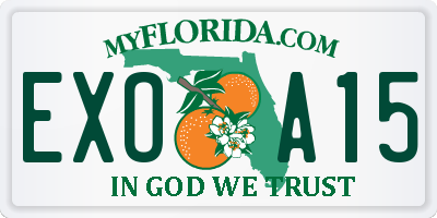 FL license plate EXOA15