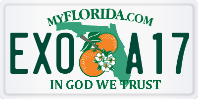 FL license plate EXOA17
