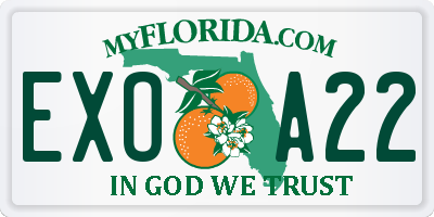 FL license plate EXOA22