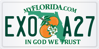 FL license plate EXOA27