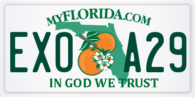 FL license plate EXOA29