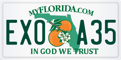 FL license plate EXOA35