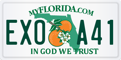 FL license plate EXOA41