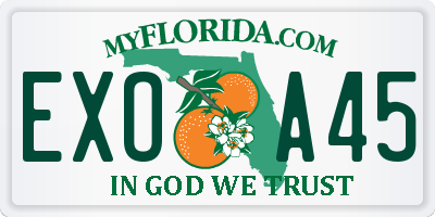 FL license plate EXOA45