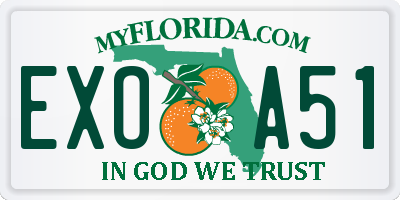 FL license plate EXOA51