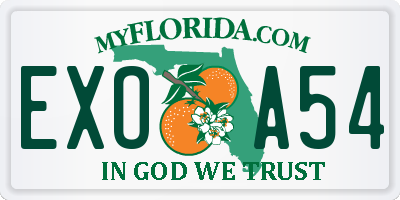 FL license plate EXOA54