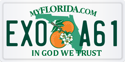 FL license plate EXOA61