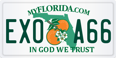 FL license plate EXOA66