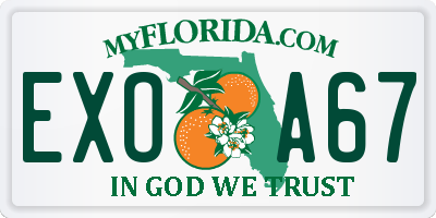 FL license plate EXOA67