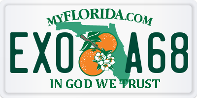 FL license plate EXOA68