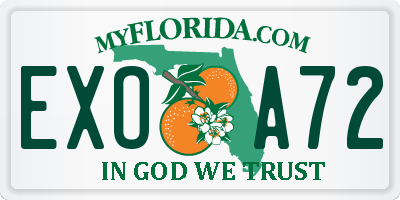 FL license plate EXOA72