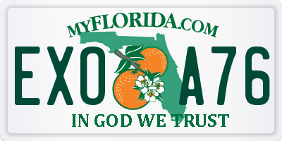 FL license plate EXOA76