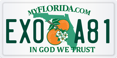 FL license plate EXOA81