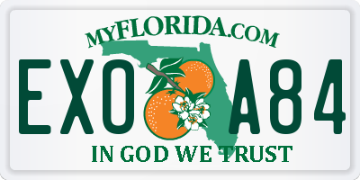 FL license plate EXOA84
