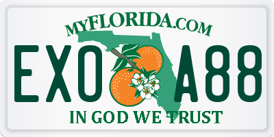 FL license plate EXOA88