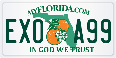 FL license plate EXOA99