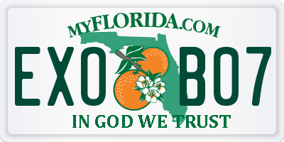 FL license plate EXOB07