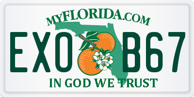 FL license plate EXOB67