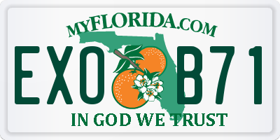 FL license plate EXOB71