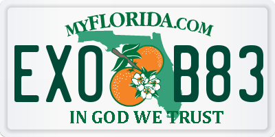 FL license plate EXOB83
