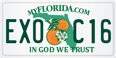 FL license plate EXOC16