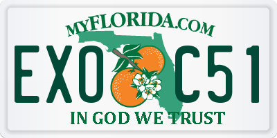 FL license plate EXOC51