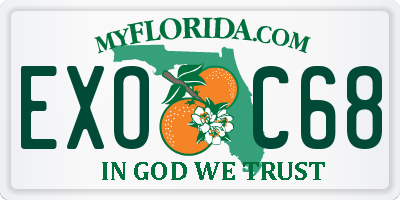 FL license plate EXOC68