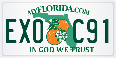 FL license plate EXOC91