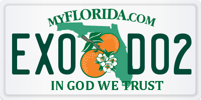 FL license plate EXOD02