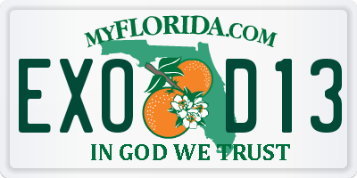 FL license plate EXOD13