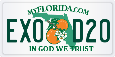 FL license plate EXOD20