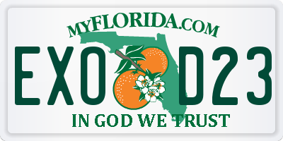 FL license plate EXOD23