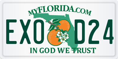 FL license plate EXOD24
