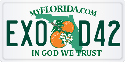 FL license plate EXOD42