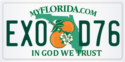 FL license plate EXOD76