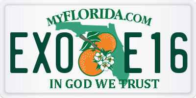 FL license plate EXOE16