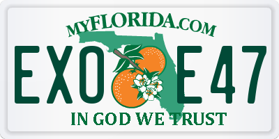 FL license plate EXOE47