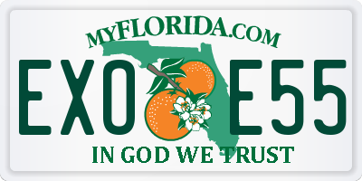 FL license plate EXOE55