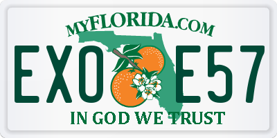 FL license plate EXOE57