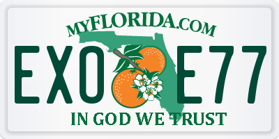FL license plate EXOE77