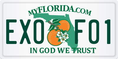FL license plate EXOF01